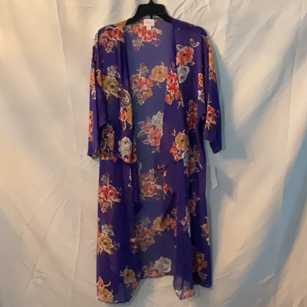 Size M LuLaRoe Sheer Floral Shirley Kimono Cover up
